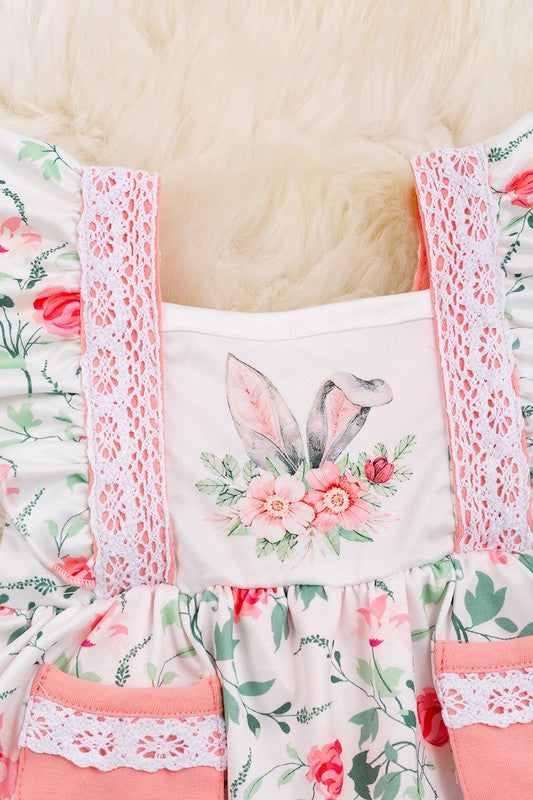 Girls Flower Printed Tunic With Pockets and Bloomer Shorts