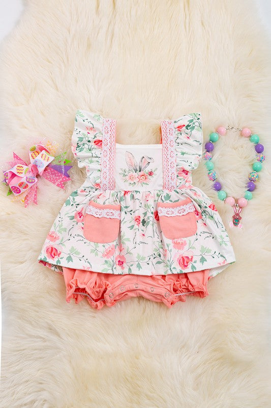 Girls Flower Printed Tunic With Pockets and Bloomer Shorts