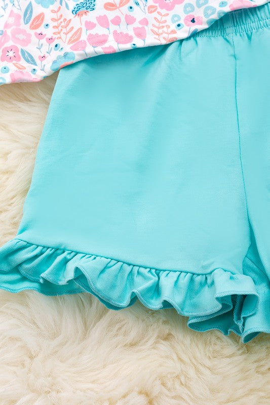 Girls Pastel Floral Smocked Set