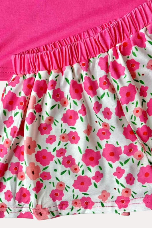 Girls Bunny and Floral Short Set