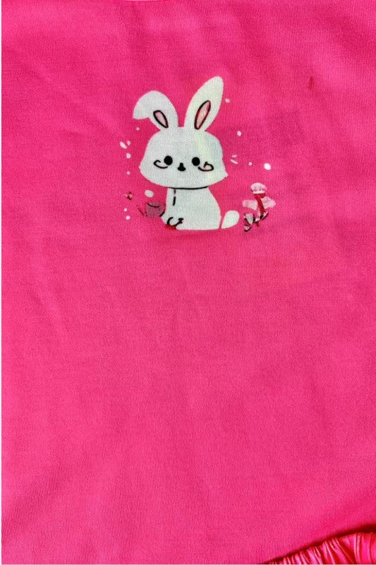Girls Bunny and Floral Short Set
