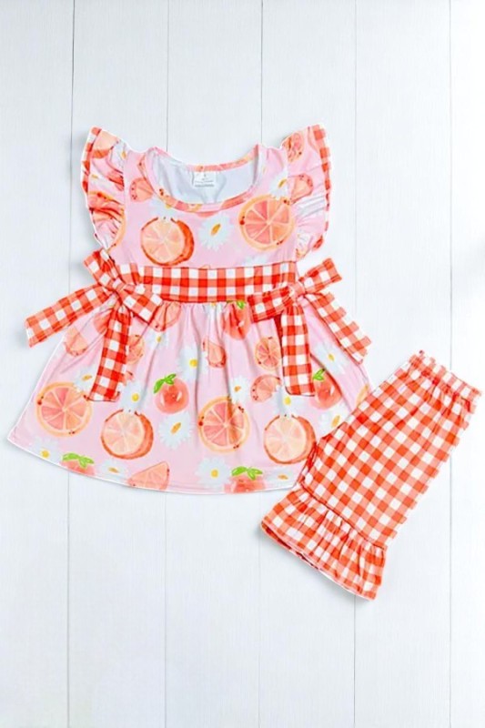 Girls Oranges, Peaches & Daisies 2‑Piece Set