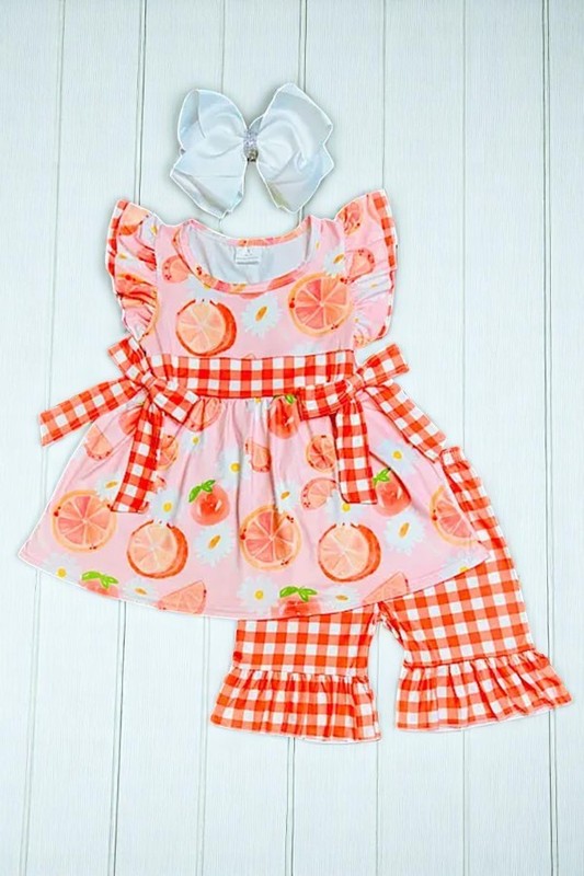 Girls Oranges, Peaches & Daisies 2‑Piece Set