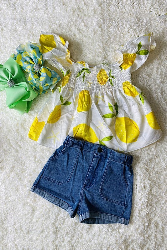 Girls Lemon Drop Short Set