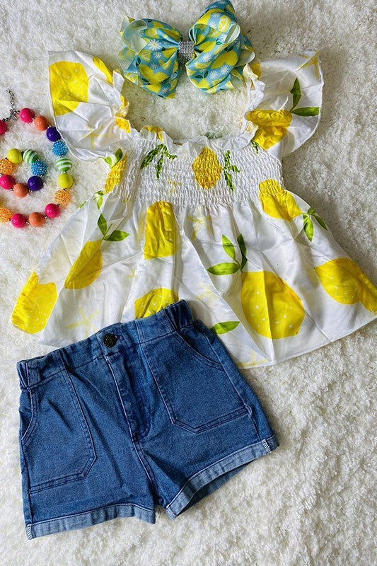 Girls Lemon Drop Short Set
