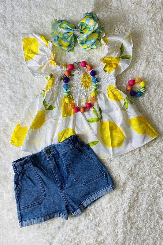 Girls Lemon Drop Short Set