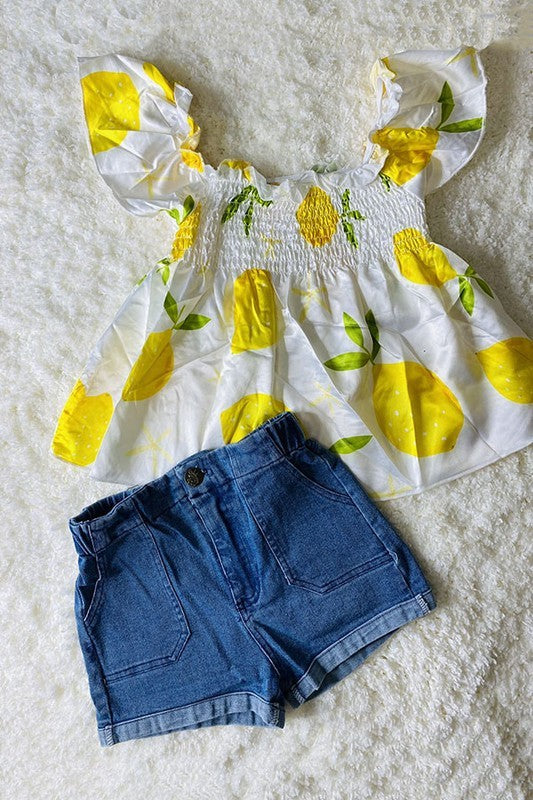 Girls Lemon Drop Short Set
