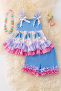Bluebonnet Ruffle Top & Short Set Girls