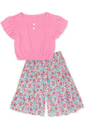 Cutie Patootie Clothing Girls 2-piece Floral Gaucho Flare Set